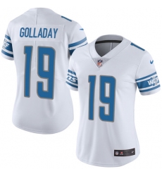 Nike Lions #19 Kenny Golladay White Womens Stitched NFL Vapor Untouchable Limited Jersey