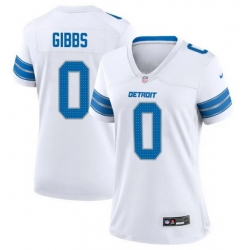 Women Detroit Lions 0 Jahmyr Gibbs White 2024 F U S E 2nd Alternate Vapor Limited Stitched Jersey