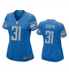Women Detroit Lions 31 Kerby Joseph Blue Stitched Jersey 28Run Smaller 29
