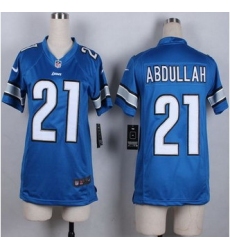 Women New Lions #21 Ameer Abdullah Light Blue Team Color Stitched NFL Elite jersey