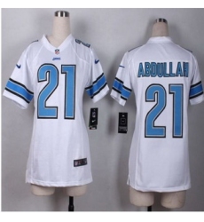 Women New Lions #21 Ameer Abdullah White Stitched NFL Elite Jersey