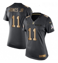 Womens Nike Detroit Lions 11 Marvin Jones Jr Limited BlackGold Salute to Service NFL Jersey