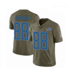Youth Detroit Lions 88 TJ Hockenson Limited Olive 2017 Salute to Service Football Jersey