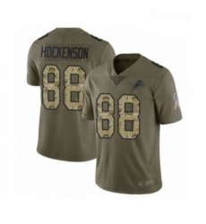 Youth Detroit Lions 88 TJ Hockenson Limited Olive Camo Salute to Service Football Jersey