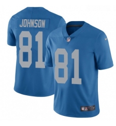 Youth Nike Detroit Lions 81 Calvin Johnson Limited Blue Alternate Vapor Untouchable NFL Jersey