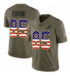 Youth Nike Detroit Lions 85 Eric Ebron Limited OliveUSA Flag Salute to Service NFL Jersey