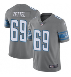 Youth Nike Lions #69 Anthony Zettel Gray Stitched NFL Limited Rush Jersey