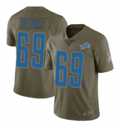 Youth Nike Lions #69 Anthony Zettel Olive Stitched NFL Limited 2017 Salute to Service Jersey