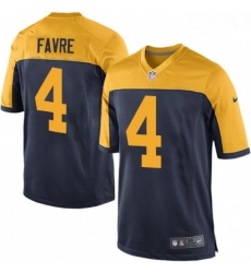 Men Nike Green Bay Packers 4 Brett Favre Game Navy Blue Alternate NFL Jersey