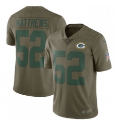 Men Nike Green Bay Packers 52 Clay Matthews Limited Olive 2017 Salute to Service NFL Jersey