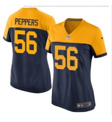 Women New Green Bay Packers #56 Julius Peppers Navy Blue Alternate Stitched NFL New Elite Jersey