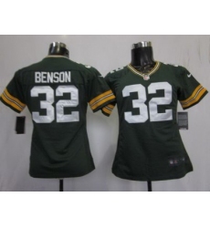 Women Nike Green Bay Packers #32 Cedric Benson Green NFL Jerseys