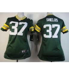 Women Nike Green Bay Packers 37 Sam Shields Green NFL Jerseys