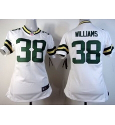 Women Nike Green Bay Packers 38 Tramon Williams White NFL Jerseys