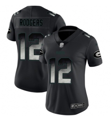 Women Packers 12 Aaron Rodgers Black Stitched Football Vapor Untouchable Limited Smoke Fashion Jersey