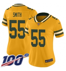 Women Packers 55 Za 27Darius Smith Gold Stitched Football Limited Inverted Legend 100th Season Jersey