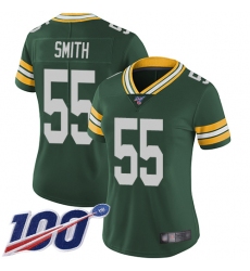 Women Packers 55 Za Darius Smith Green Team Color Stitched Football 100th Season Vapor Limited Jersey