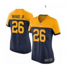 Womens Green Bay Packers 26 Darnell Savage Jr Game Navy Blue Alternate Football Jersey
