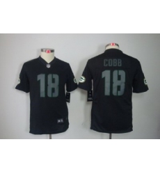 Nike Youth Green Bay Packers #18 Randall Cobb Black Jerseys[Impact Limited]