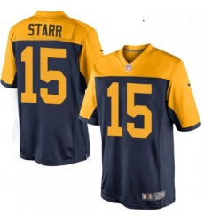 Youth Nike Green Bay Packers 15 Bart Starr Elite Navy Blue Alternate NFL Jersey