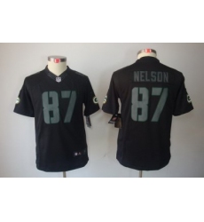 Youth Nike Green Bay Packers #87 Jordy Nelson Black Jerseys[Impact Limited]