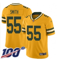 Youth Packers 55 Za 27Darius Smith Gold Stitched Football Limited Inverted Legend 100th Season Jersey