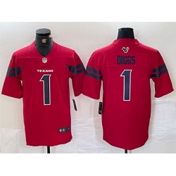 Men Houston Texans 1 Stefon Diggs Red Vapor Untouchable Stitched Football Jersey