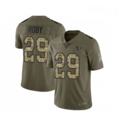 Men Houston Texans 29 Bradley Roby Limited Olive Camo 2017 Salute to Service Football Jersey