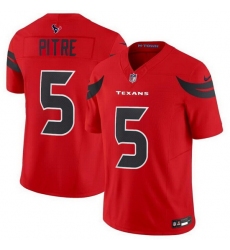 Men Houston Texans 5 Jalen Pitre Red 2024 Alternate F U S E Vapor Stitched Jersey