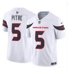 Men Houston Texans 5 Jalen Pitre White 2024 Vapor F U S E  Limited Stitched Jersey