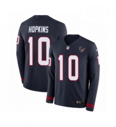 Men Nike Houston Texans 10 DeAndre Hopkins Limited Navy Blue Therma Long Sleeve NFL Jersey