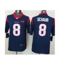 Nike Houston Texans 8 Matt Schaub Blue Limited W 10th Patch NFL Jersey