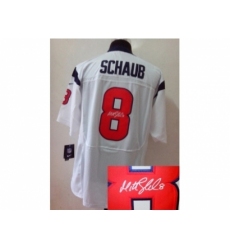 Nike Houston Texans 8 Matt Schaub white Elite signature NFL Jersey