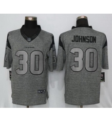 Nike Texans #30 Kevin Johnson Gray Men Stitched NFL Limited Gridiron Gray Jersey