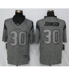 Nike Texans #30 Kevin Johnson Gray Men Stitched NFL Limited Gridiron Gray Jersey