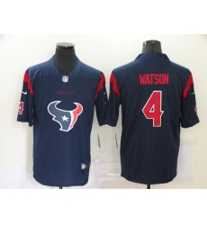 Nike Texans 4 Deshaun Watson Navy Team Big Logo Color Rush Limited Jersey