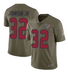 Texans 32 Lonnie Johnson Jr  Olive Men Stitched Football Limited 2017 Salute To Service Jersey