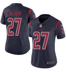 Nike Texans #27 Jose Altuve Navy Blue Womens Stitched NFL Limited Rush Jersey