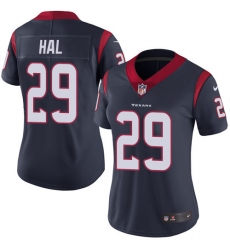 Nike Texans #29 Andre Hal Navy Blue Team Color Womens Stitched NFL Vapor Untouchable Limited Jersey