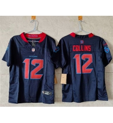 Women Houston Texans 12 Nico Collins White 2024 F U S E Vapor Stitched Jersey   Women Houston Texans 12 Nico Collins White 2024 F U S E Vapor Stitched Jersey