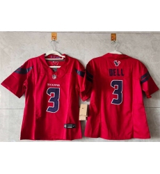 Women Houston Texans 3 Tank Dell Red 2024 F U S E Vapor Stitched Jersey   Women Houston Texans 3 Tank Dell Red 2024 F U S E Vapor Stitched Jersey