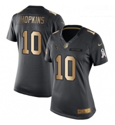 Womens Nike Houston Texans 10 DeAndre Hopkins Limited BlackGold Salute to Service NFL Jersey