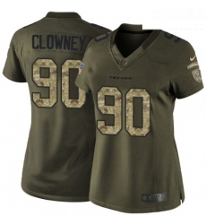 Womens Nike Houston Texans 90 Jadeveon Clowney Elite Green Salute to Service NFL Jersey