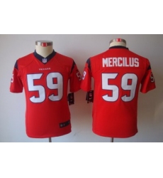 Youth Nike NFL Houston Texans #59 Whitney Mercilus Red Color Limited Jerseys