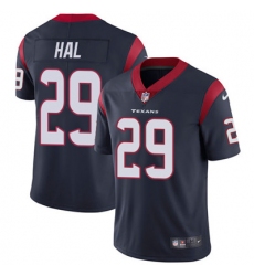 Youth Nike Texans #29 Andre Hal Navy Blue Team Color Stitched NFL Vapor Untouchable Limited Jersey