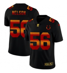 Indianapolis Colts 56 Quenton Nelson Men Black Nike Red Orange Stripe Vapor Limited NFL Jersey