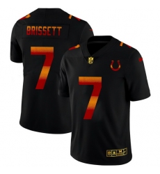 Indianapolis Colts 7 Jacoby Brissett Men Black Nike Red Orange Stripe Vapor Limited NFL Jersey