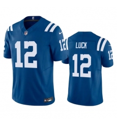 Men Indianapolis Colts 12 Andrew Luck Blue 2023 F U S E Vapor Untouchable Stitched Football Jersey