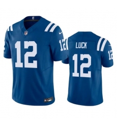 Men Indianapolis Colts 12 Andrew Luck Blue 2023 F U S E Vapor Untouchable Stitched Football Jersey