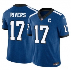Men Indianapolis Colts 17 Philip Rivers Blue 2025 F U S E  Throwback Vapor Limited Stitched Football Jersey